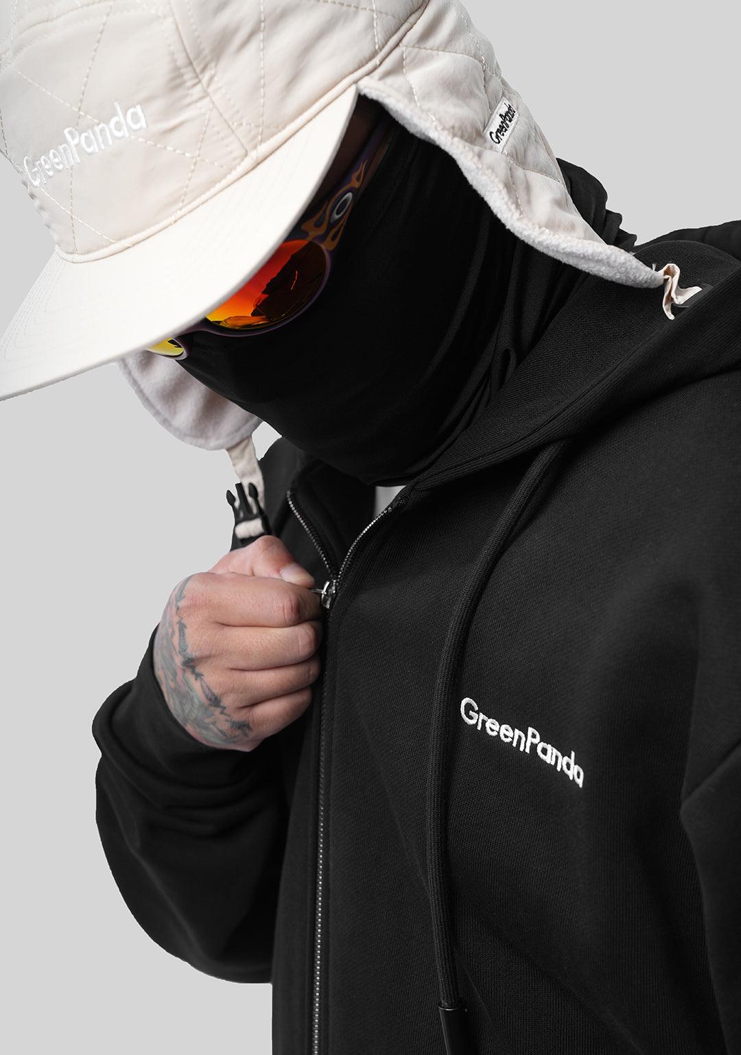 Basic Heavyweight Zip Hoodie - Black - Greenpanda