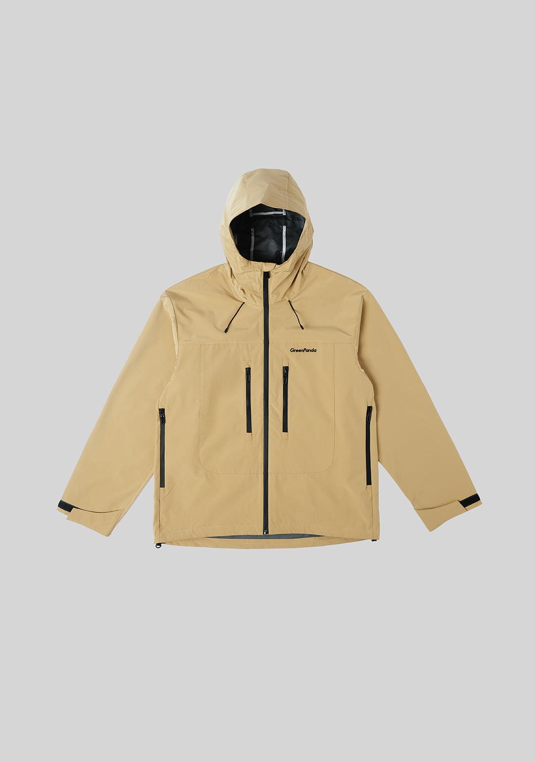 Outdoor Windproof Mountaineering Hard Shell Punching Jacket-Wheat Yellow - Greenpanda