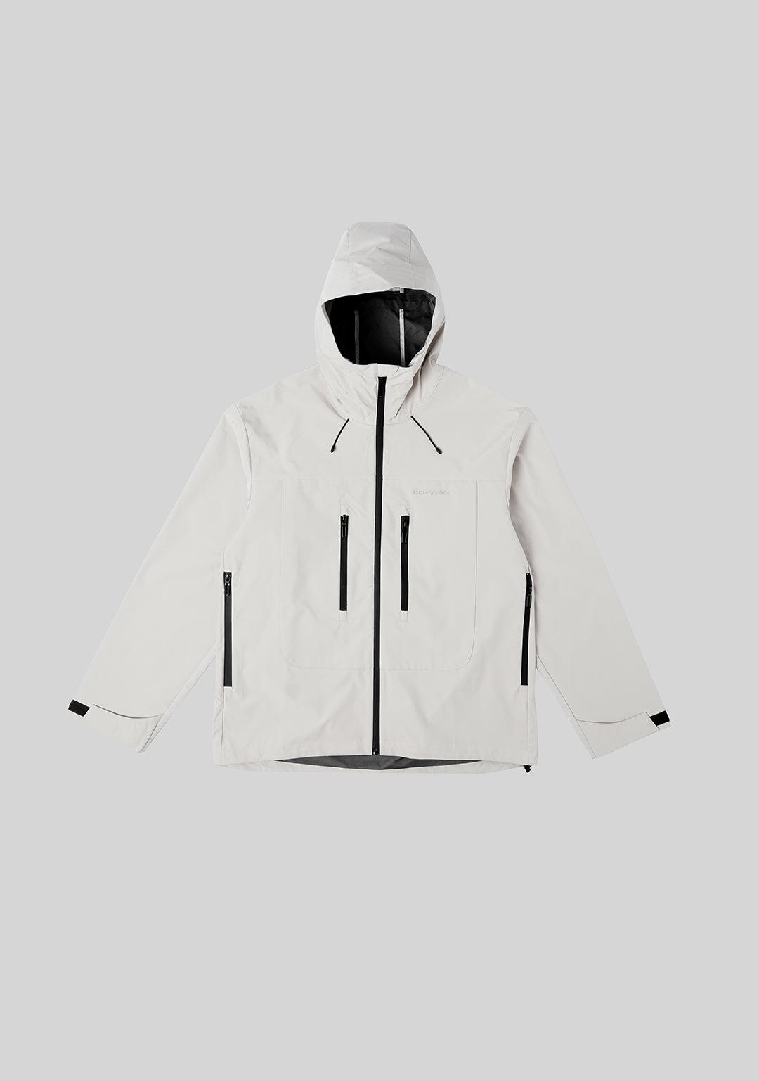 Outdoor Windproof Mountaineering Hard Shell Punching Jacket - Beige Gray - Greenpanda