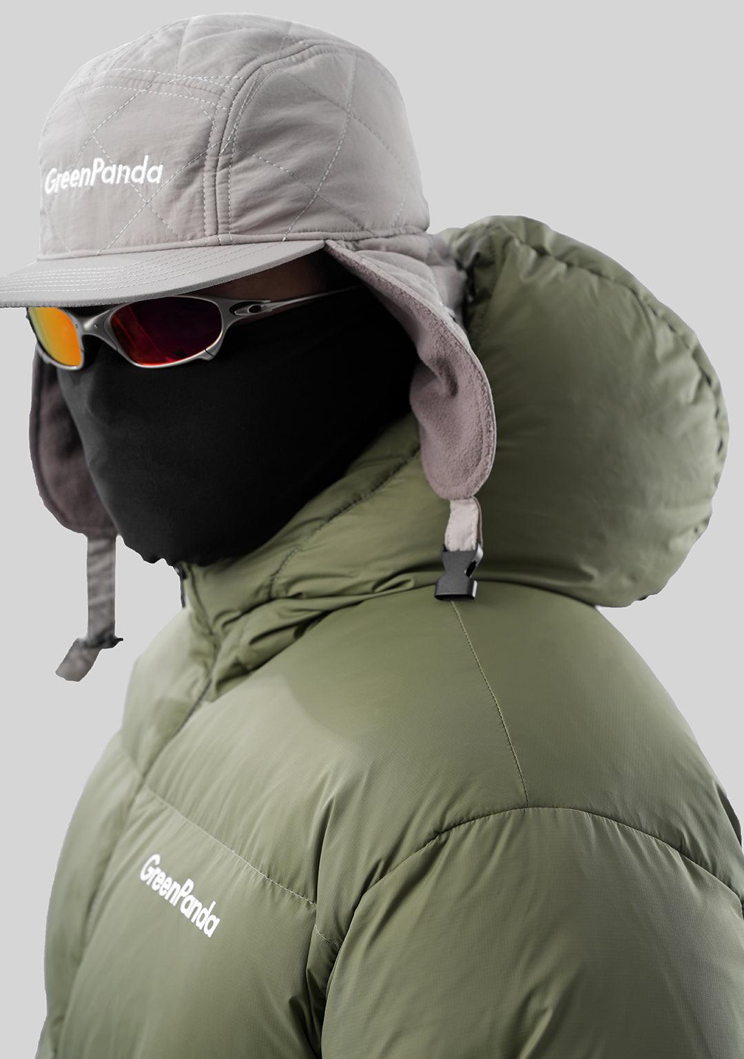 Basic Hooded Down Jacket - Green - Greenpanda