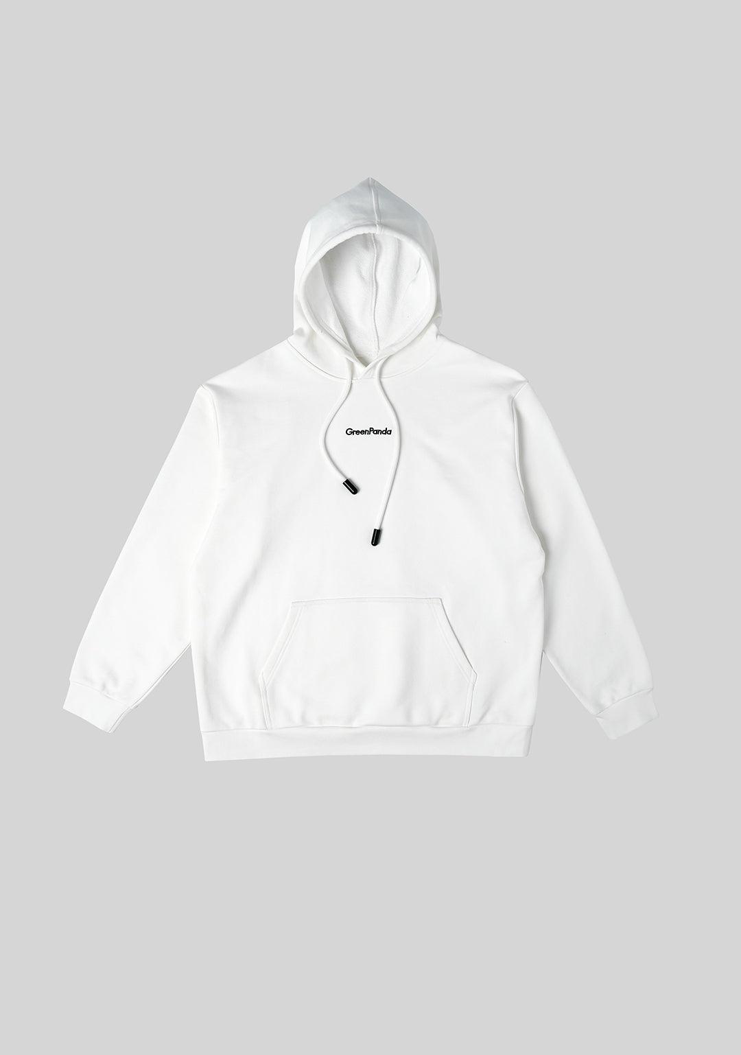Basic Heavyweight Hoody Sweat Top - White - Greenpanda