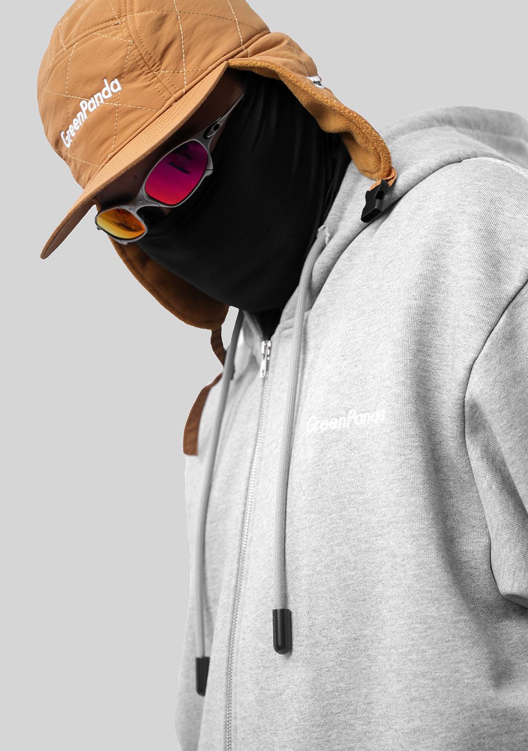 Basic Heavyweight Zip Hoodie- Gray - Greenpanda