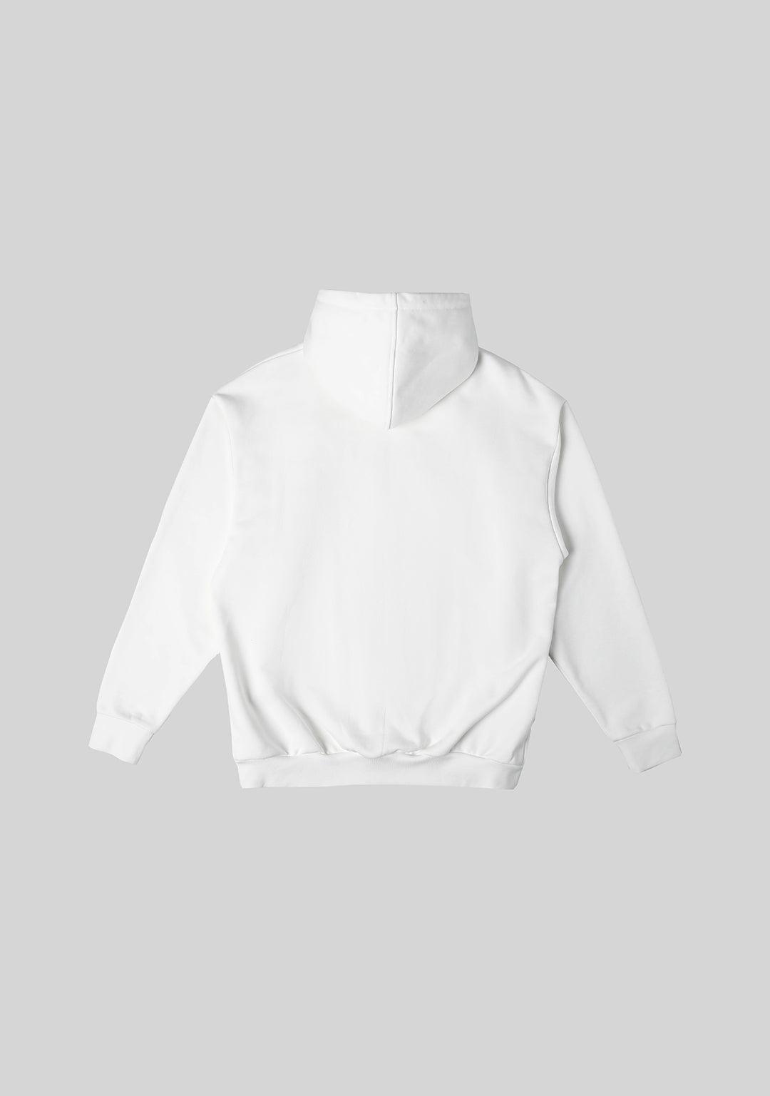 Basic Heavyweight Zip Hoodie- White - Greenpanda