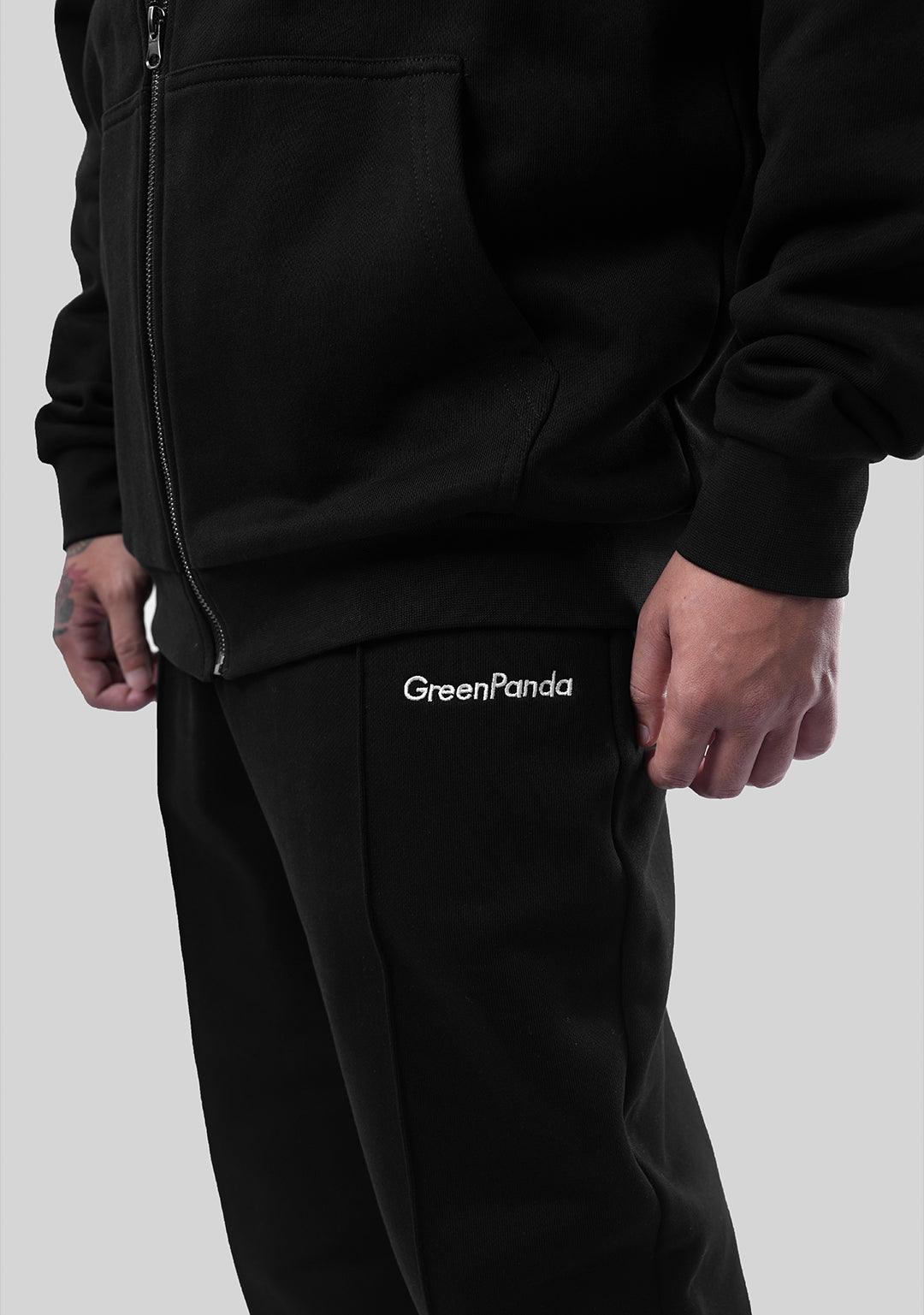 Basic Logo Embroidered Heavyweight Sweatpants - Black - Greenpanda