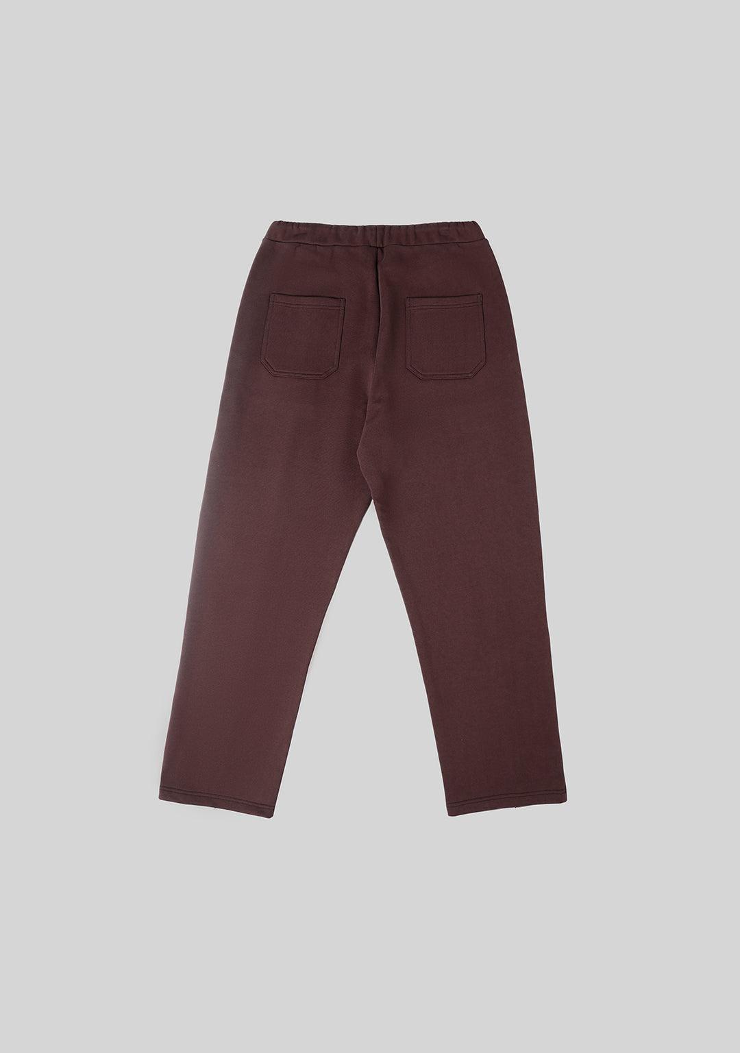 Basic Logo Embroidered Heavyweight Sweatpants - Brown - Greenpanda