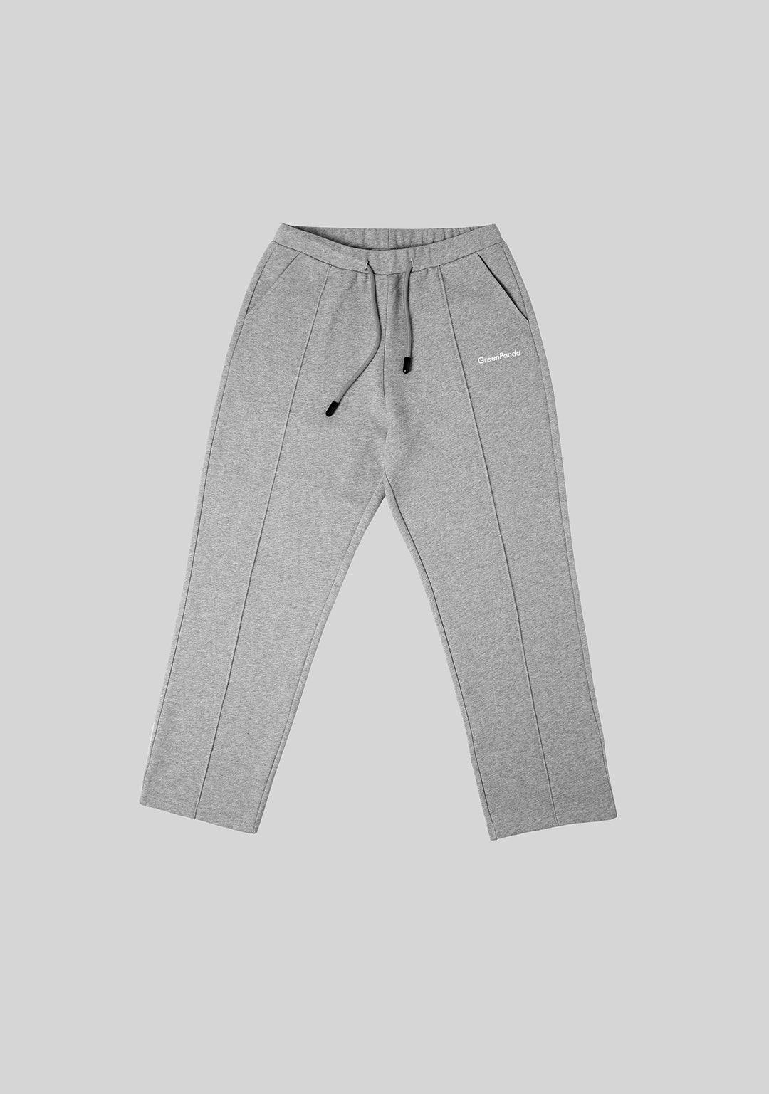Basic Logo Embroidered Heavyweight Sweatpants - Gray - Greenpanda