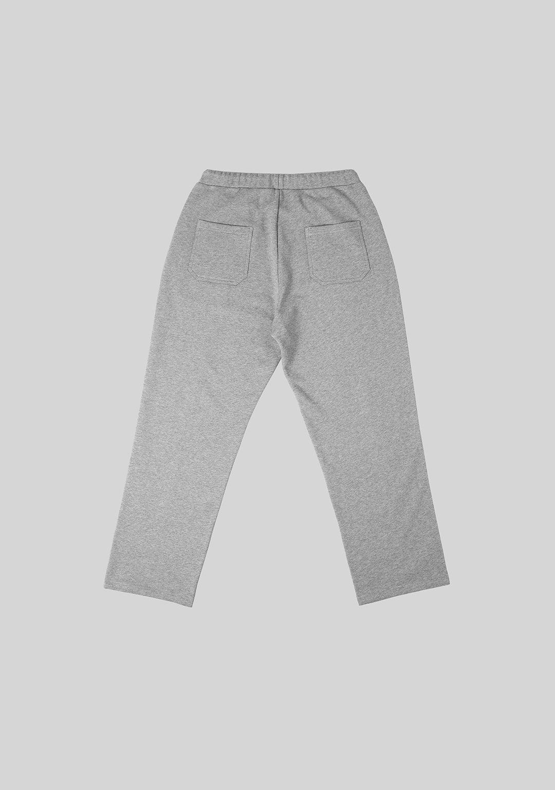 Basic Logo Embroidered Heavyweight Sweatpants - Gray - Greenpanda