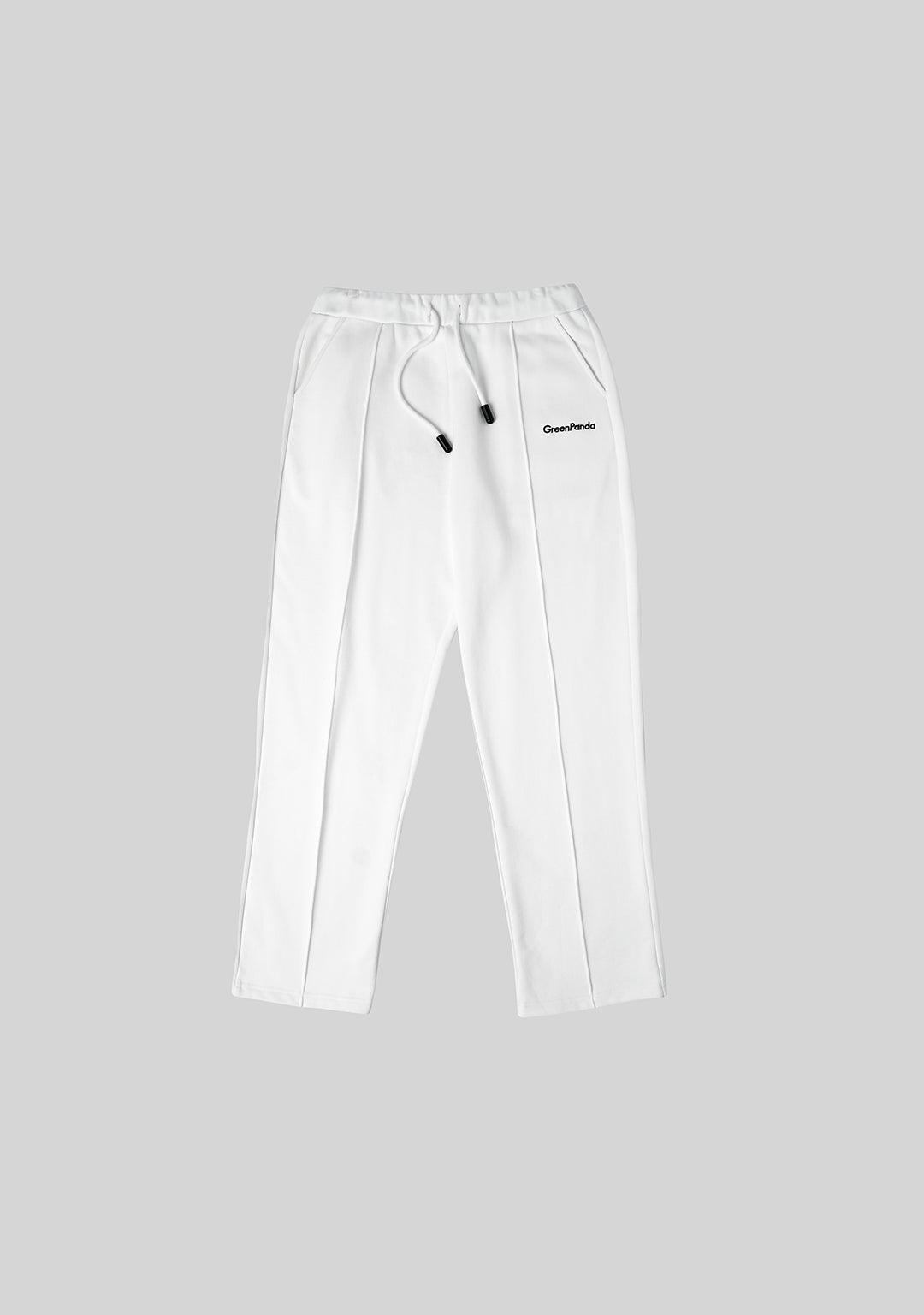 Basic Logo Embroidered Heavyweight Sweatpants - White - Greenpanda