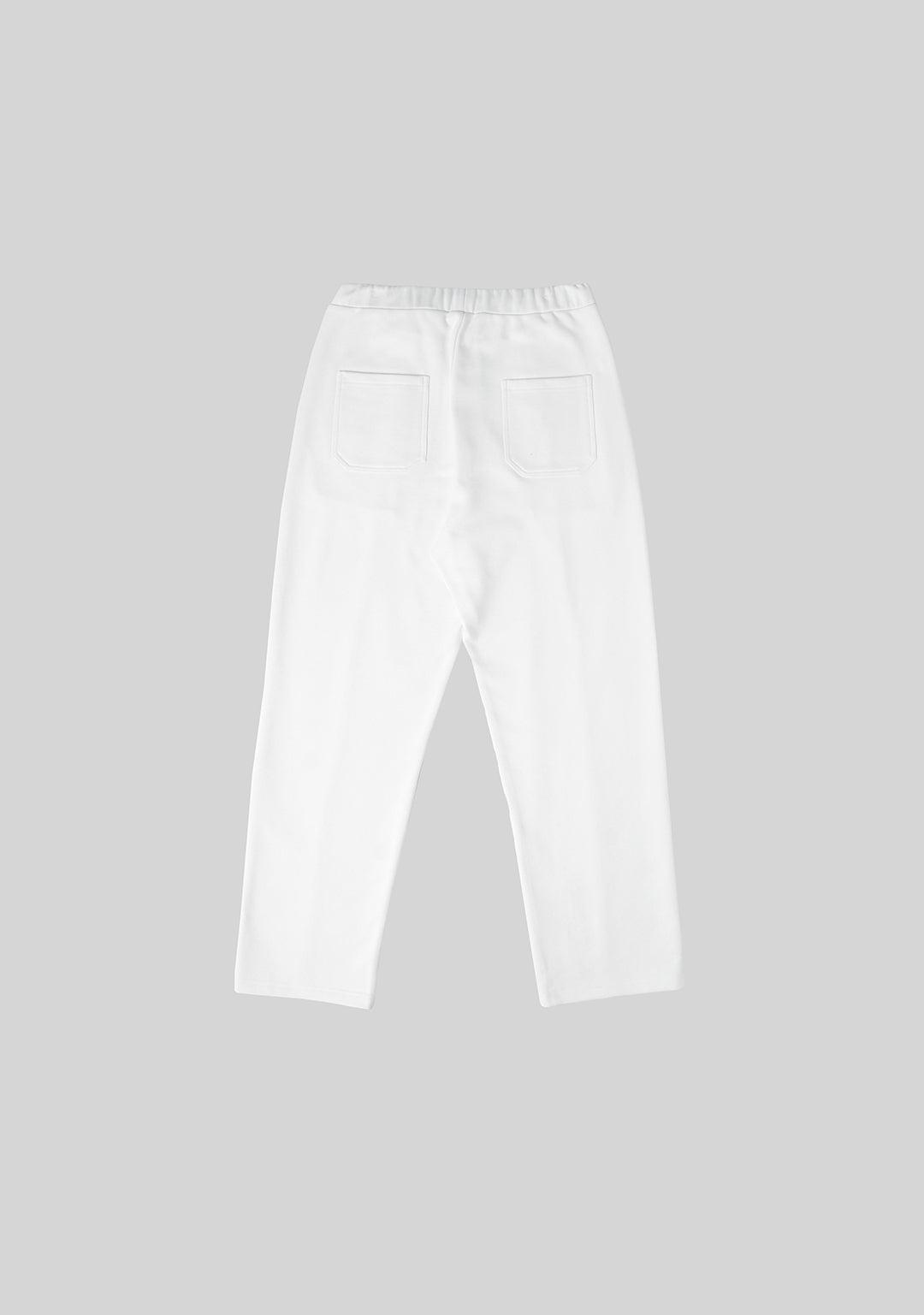Basic Logo Embroidered Heavyweight Sweatpants - White - Greenpanda