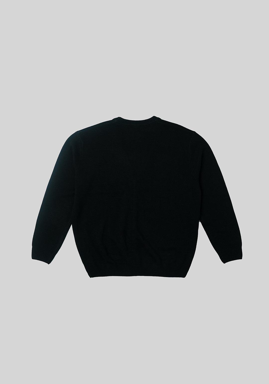 Basic Logo Knit Cardigan - Black - Greenpanda