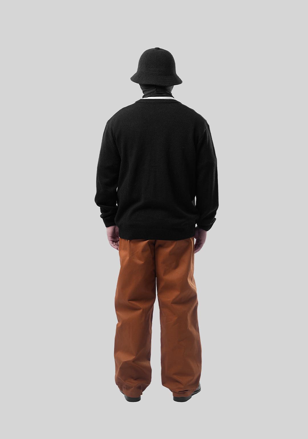 Basic Logo Knit Cardigan - Black - Greenpanda