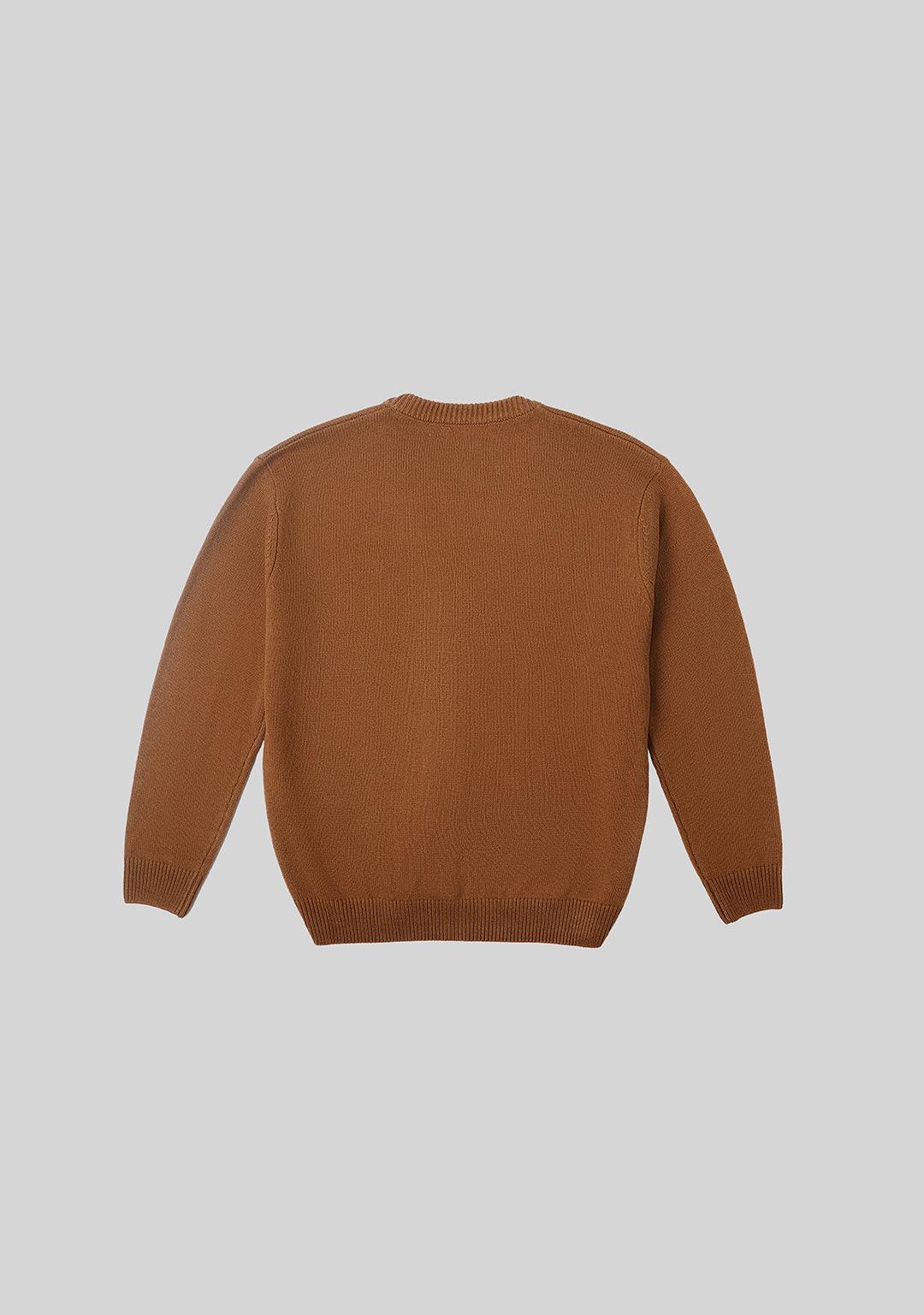 Basic Logo Knit Cardigan - Brown - Greenpanda