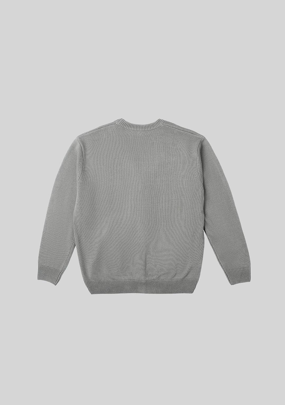 Basic Logo Knit Cardigan - Gray - Greenpanda