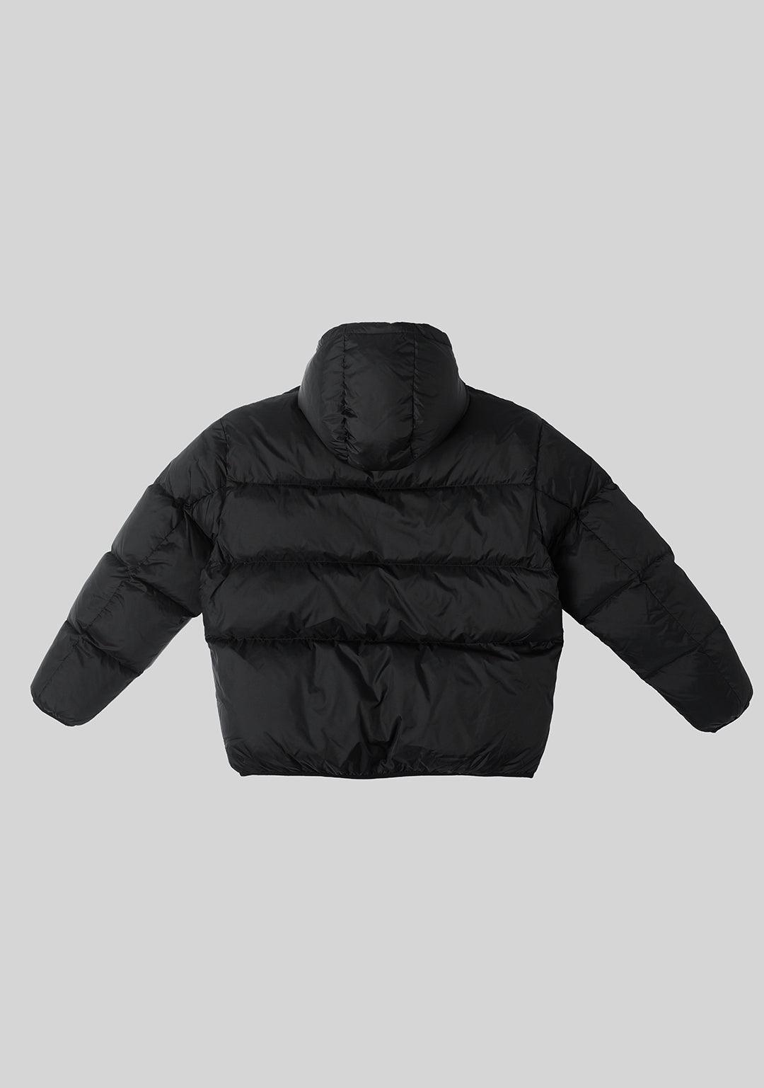 Basic Hooded Down Jacket - Black - Greenpanda