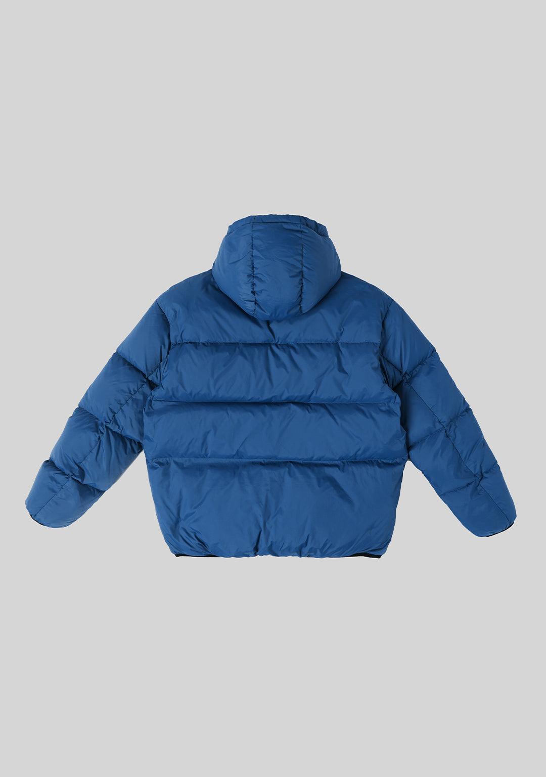 Basic Hooded Down Jacket - Blue - Greenpanda