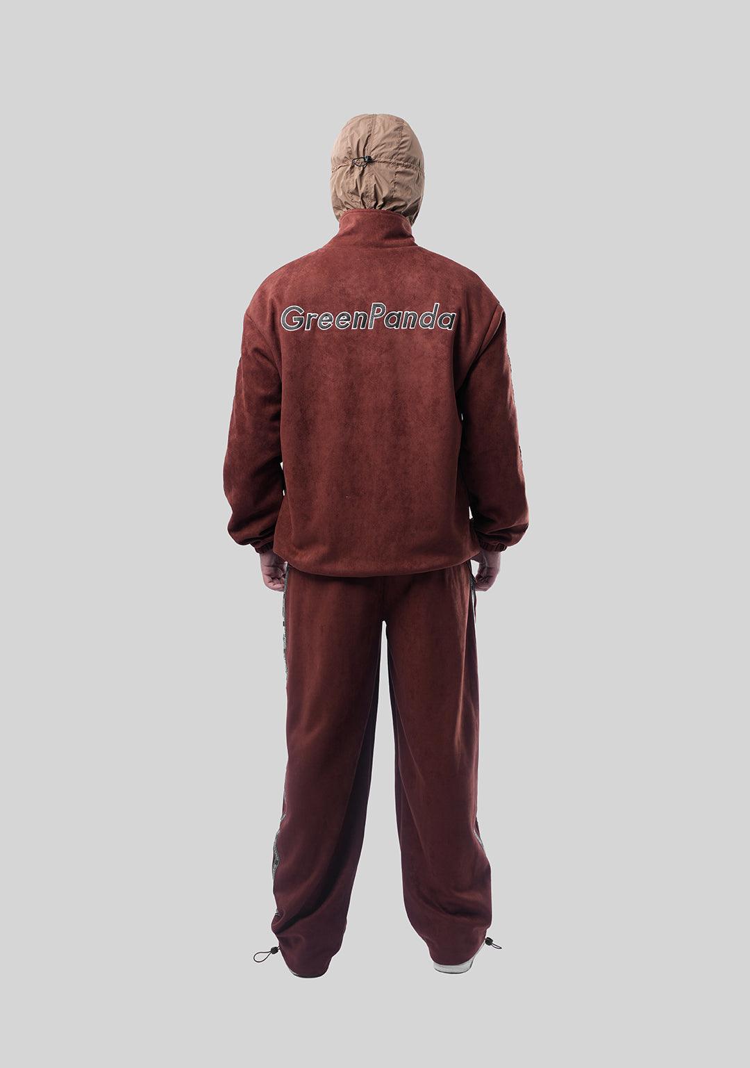 Vintage Casual Webbing Sportwear Sets - Reddish Brown - Greenpanda