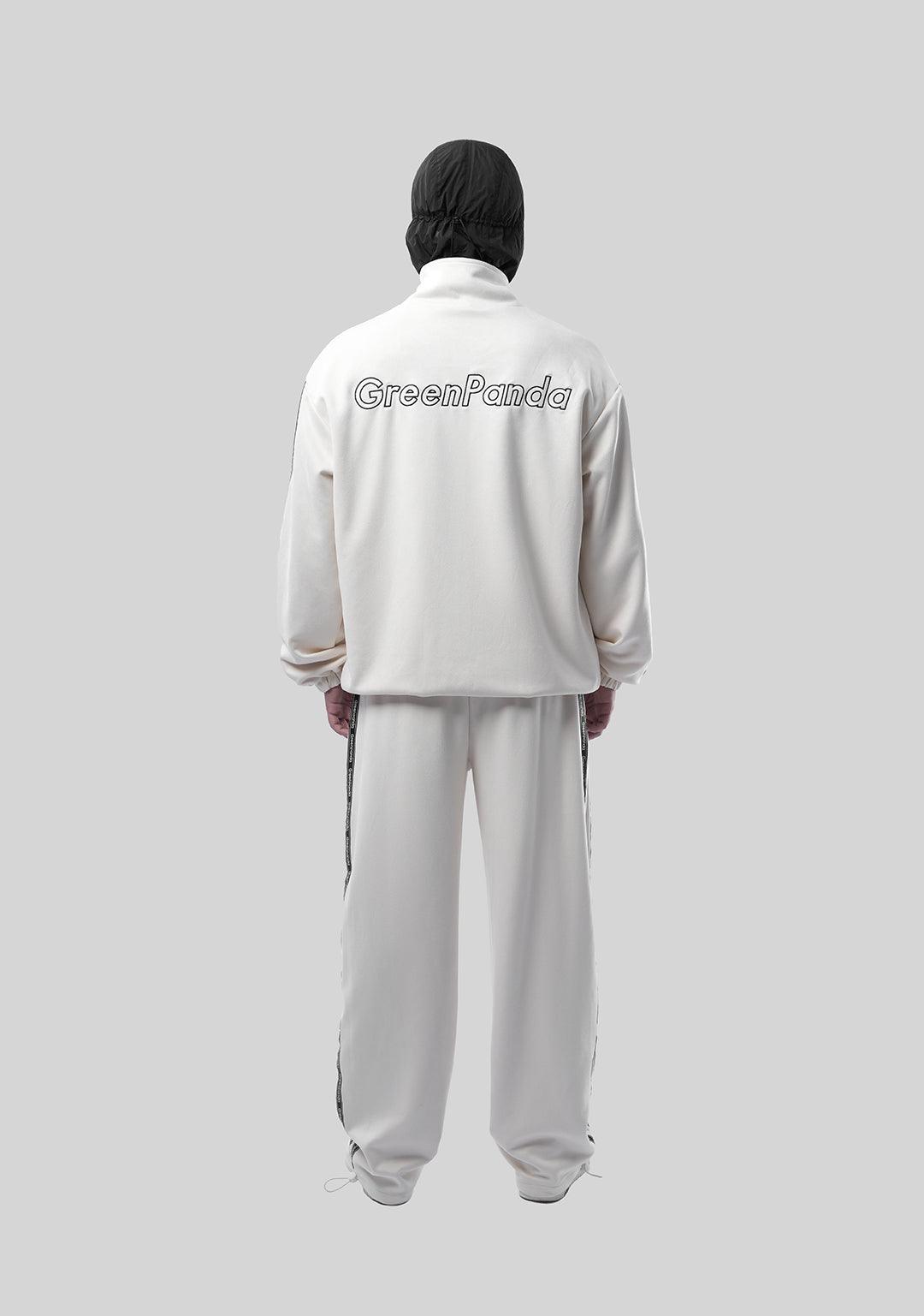 Vintage Casual Webbing Sportwear Sets - Beige - Greenpanda