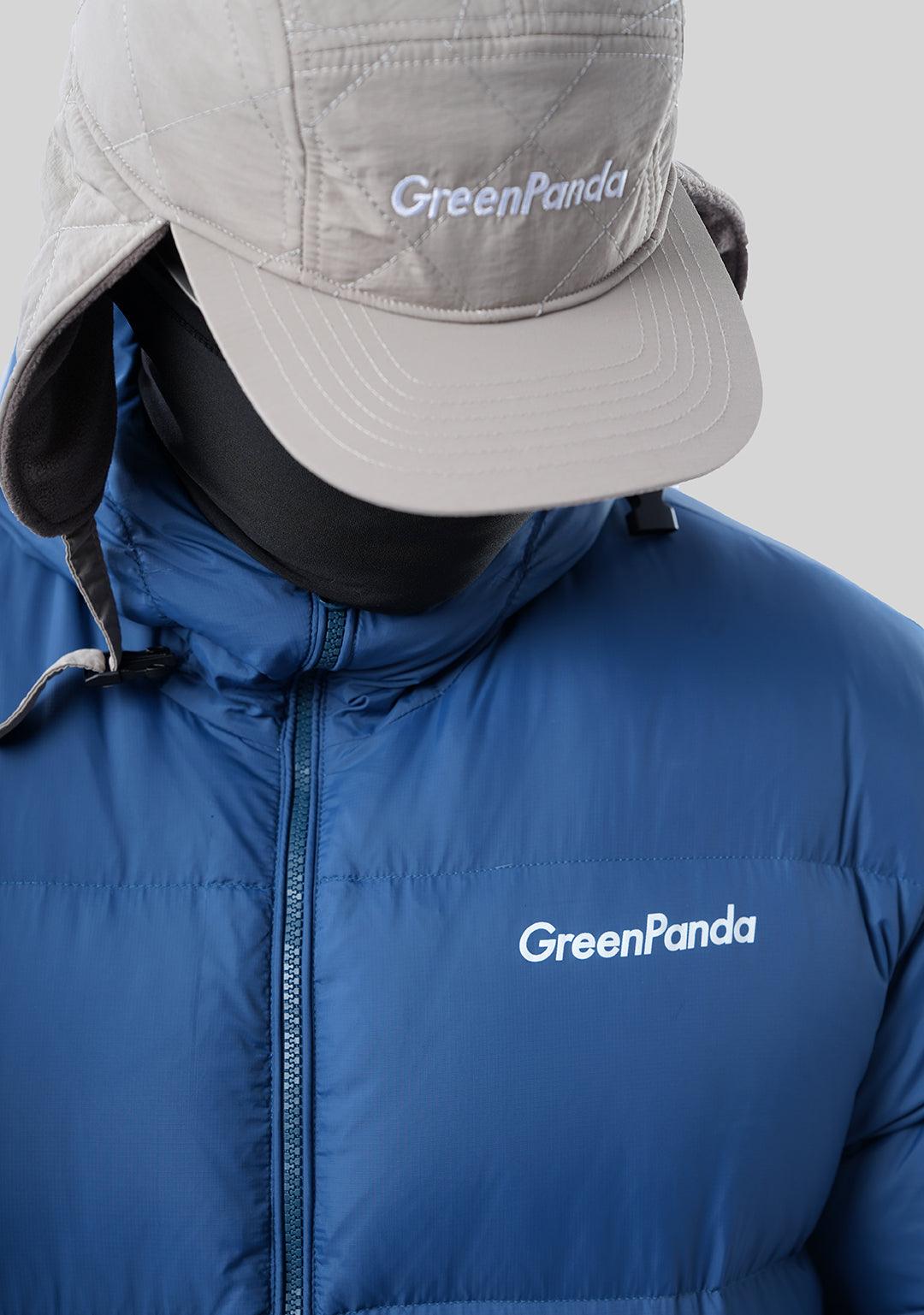 Basic Hooded Down Jacket - Blue - Greenpanda