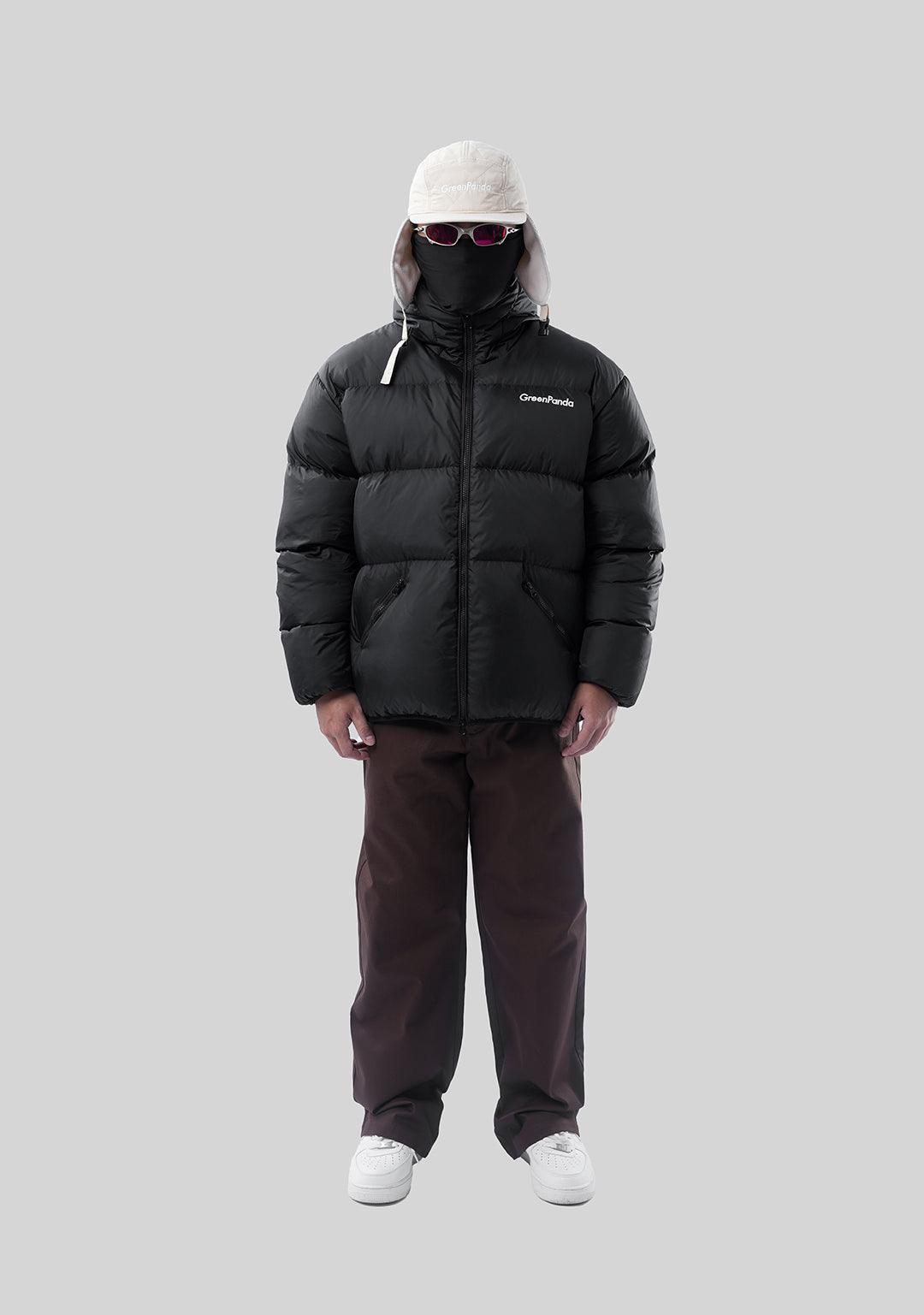 Basic Hooded Down Jacket - Black - Greenpanda
