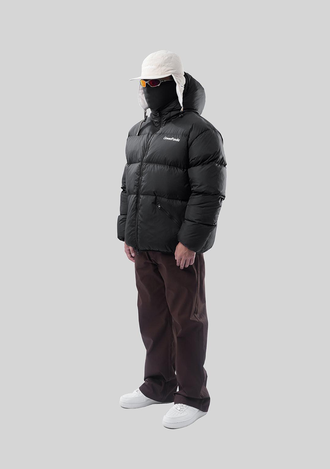 Basic Hooded Down Jacket - Black - Greenpanda