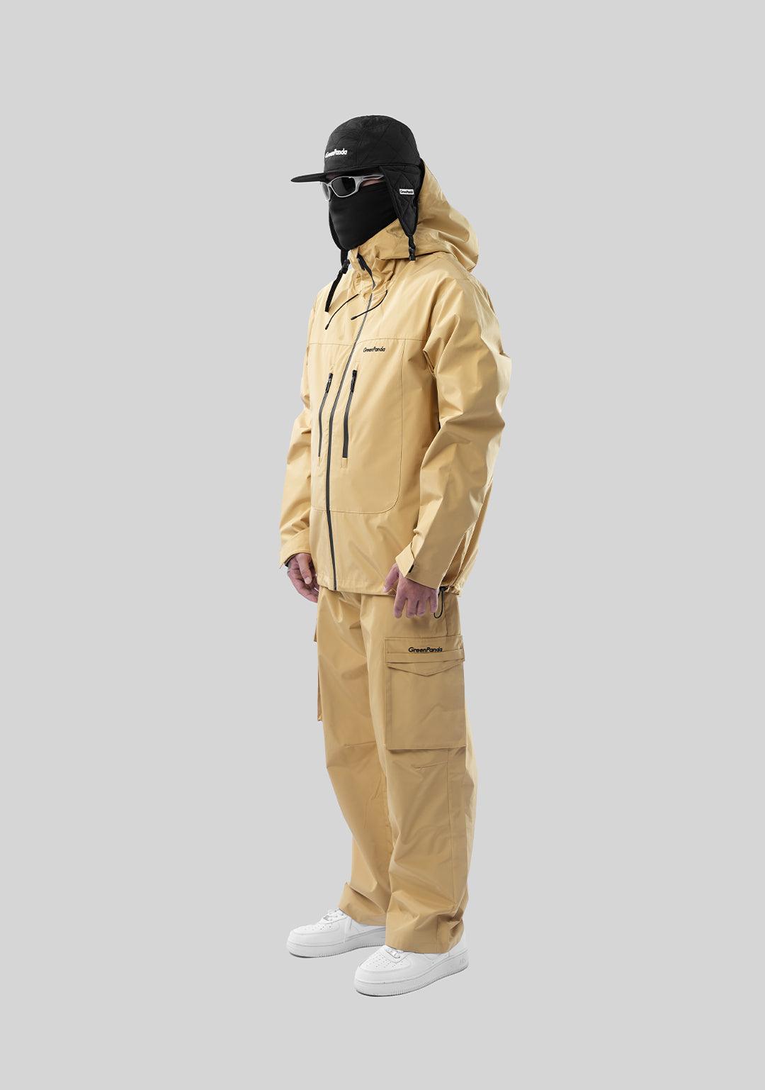 Outdoor Windproof Mountaineering Hard Shell Punching Jacket-Wheat Yellow - Greenpanda