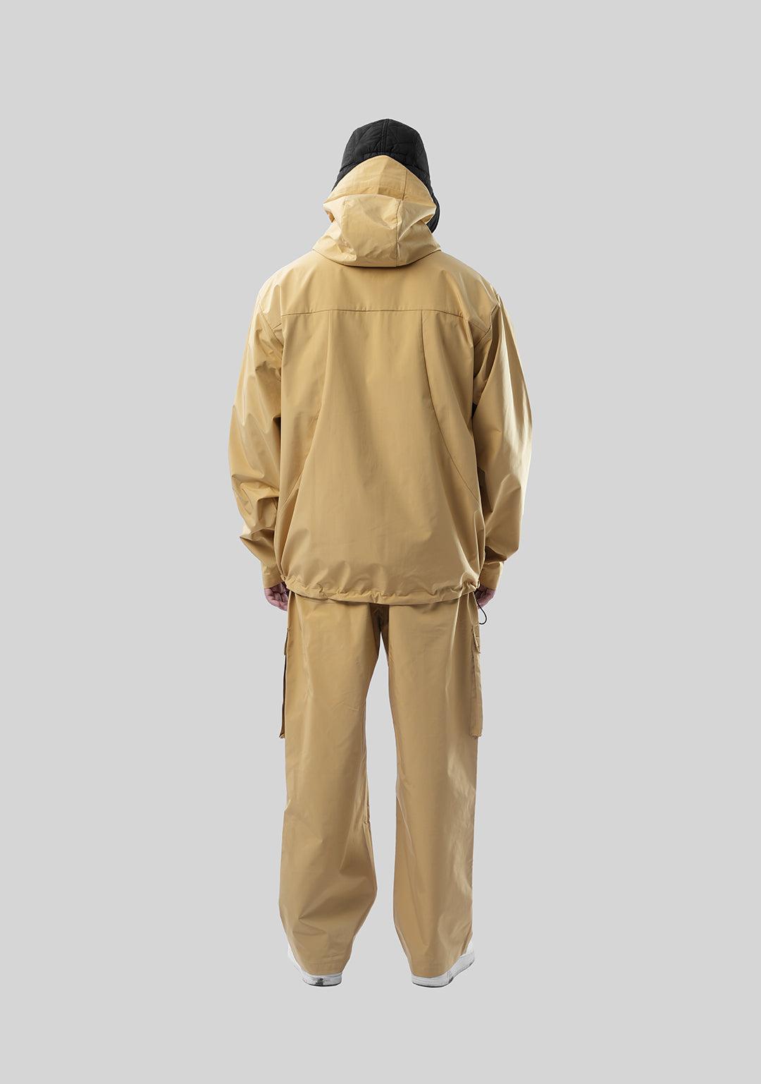 Outdoor Windproof Mountaineering Hard Shell Punching Jacket-Wheat Yellow - Greenpanda