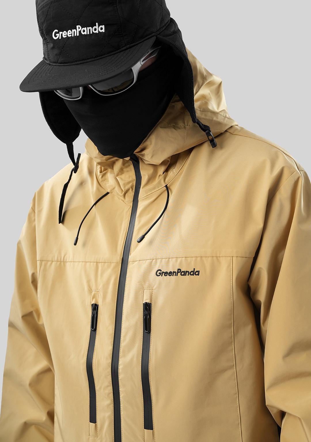 Outdoor Windproof Mountaineering Hard Shell Punching Jacket-Wheat Yellow - Greenpanda