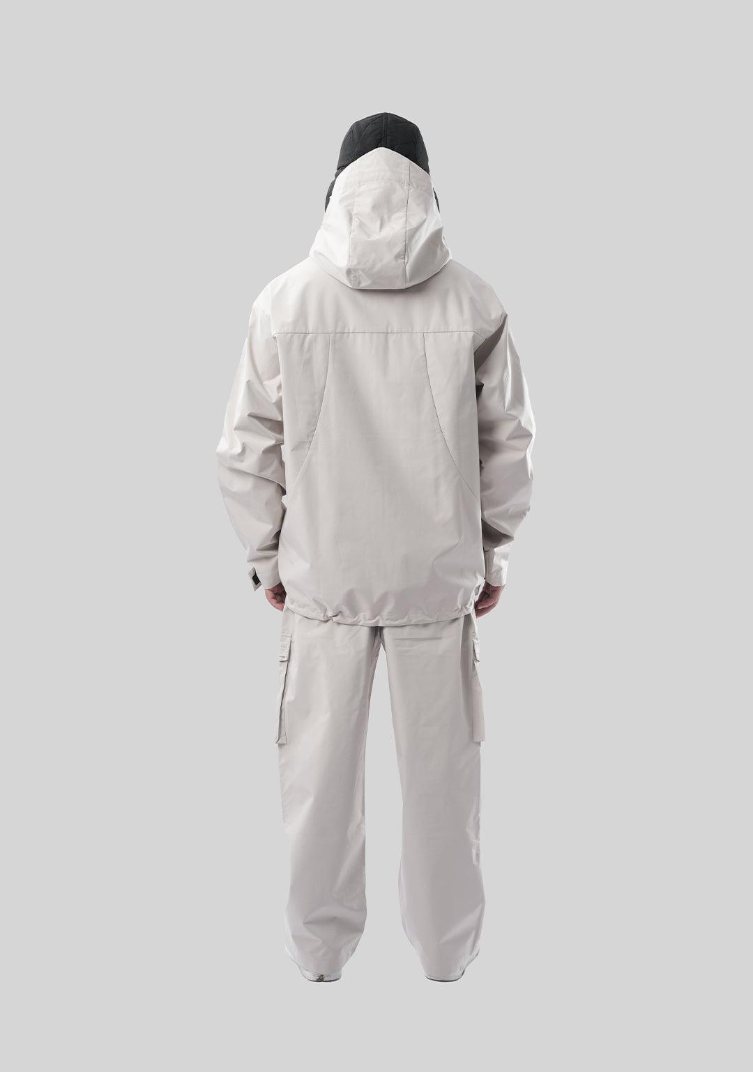 Outdoor Windproof Mountaineering Hard Shell Punching Jacket - Beige Gray - Greenpanda