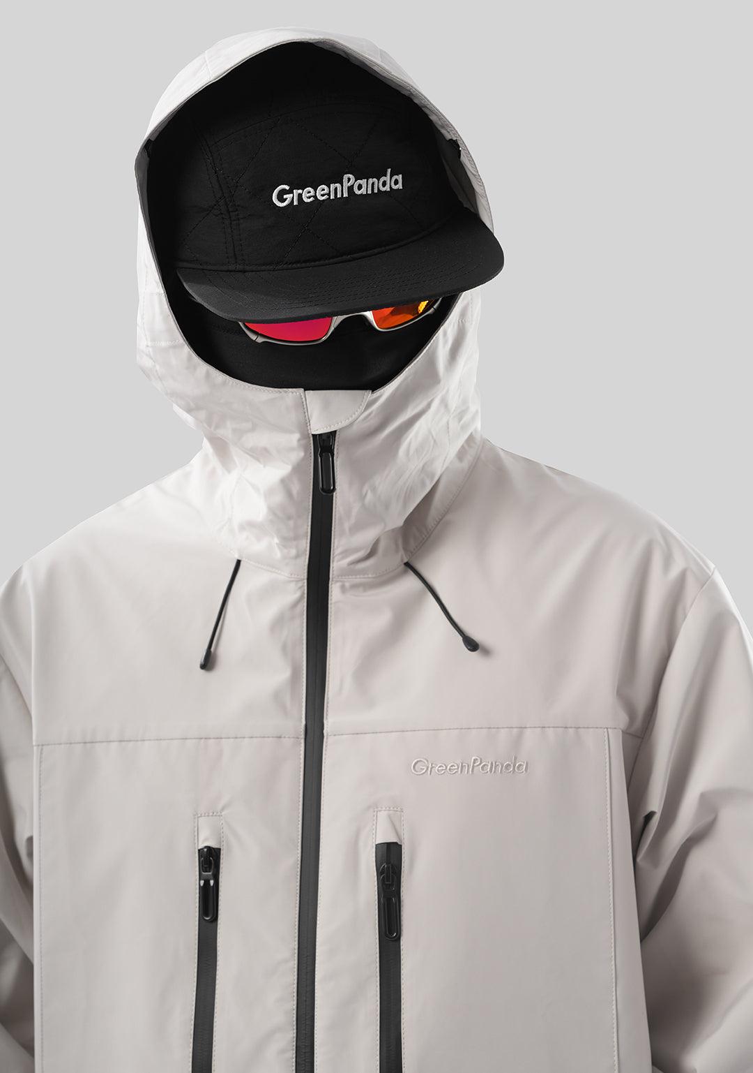 Outdoor Windproof Mountaineering Hard Shell Punching Jacket - Beige Gray - Greenpanda
