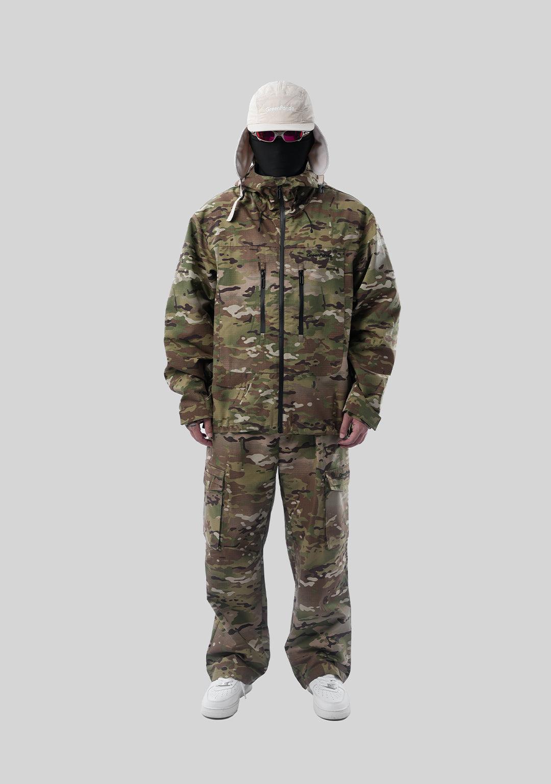 Outdoor Windproof Mountaineering Hard Shell Punching Jacket-Camouflage - Greenpanda