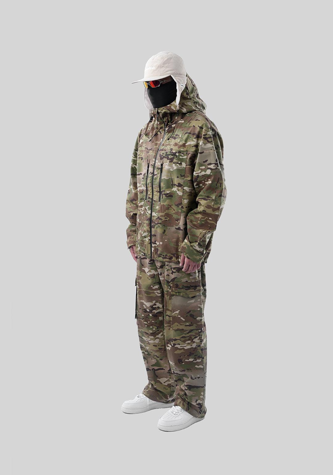 Outdoor Windproof Mountaineering Hard Shell Punching Jacket-Camouflage - Greenpanda