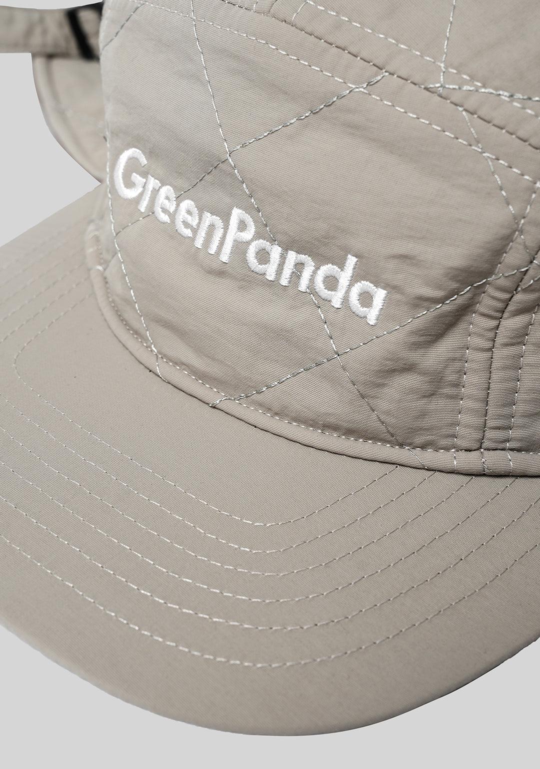 Logo Embroidered Thunderbolt Ear Flap Cap - Gray - Greenpanda