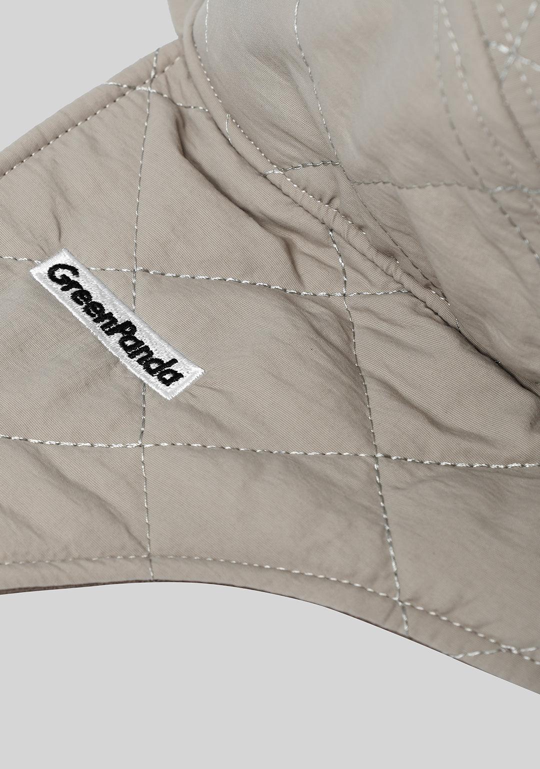 Logo Embroidered Thunderbolt Ear Flap Cap - Gray - Greenpanda