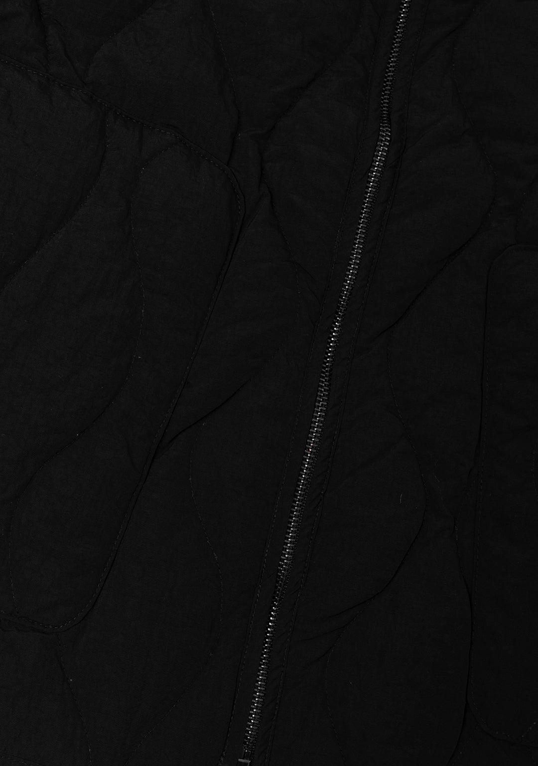 Ripple Quilted Down Vest-Black - Greenpanda