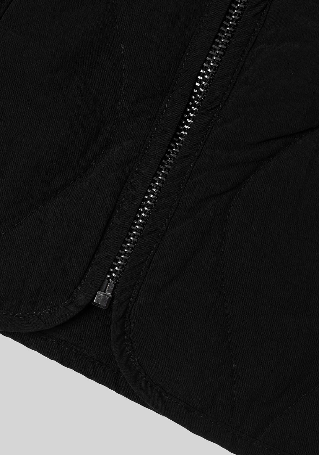 Ripple Quilted Down Vest-Black - Greenpanda