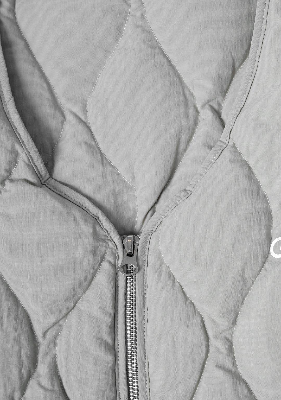 Ripple Quilted Down Vest-Gray - Greenpanda