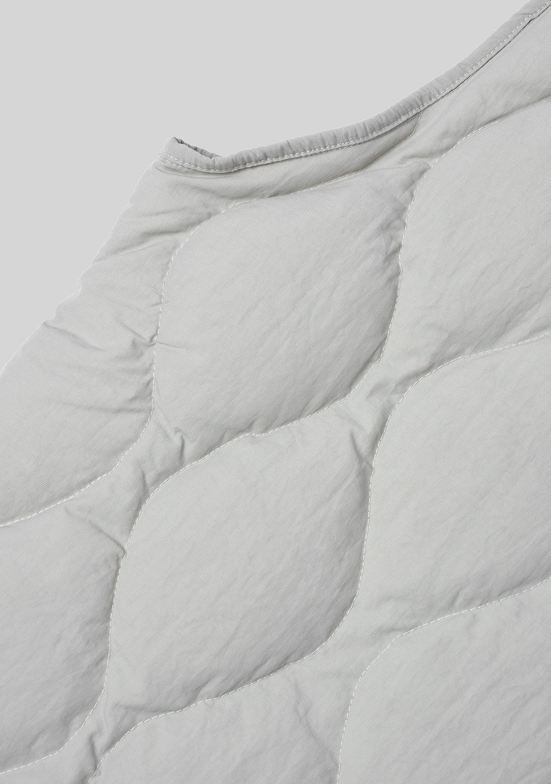 Ripple Quilted Down Vest-Gray - Greenpanda