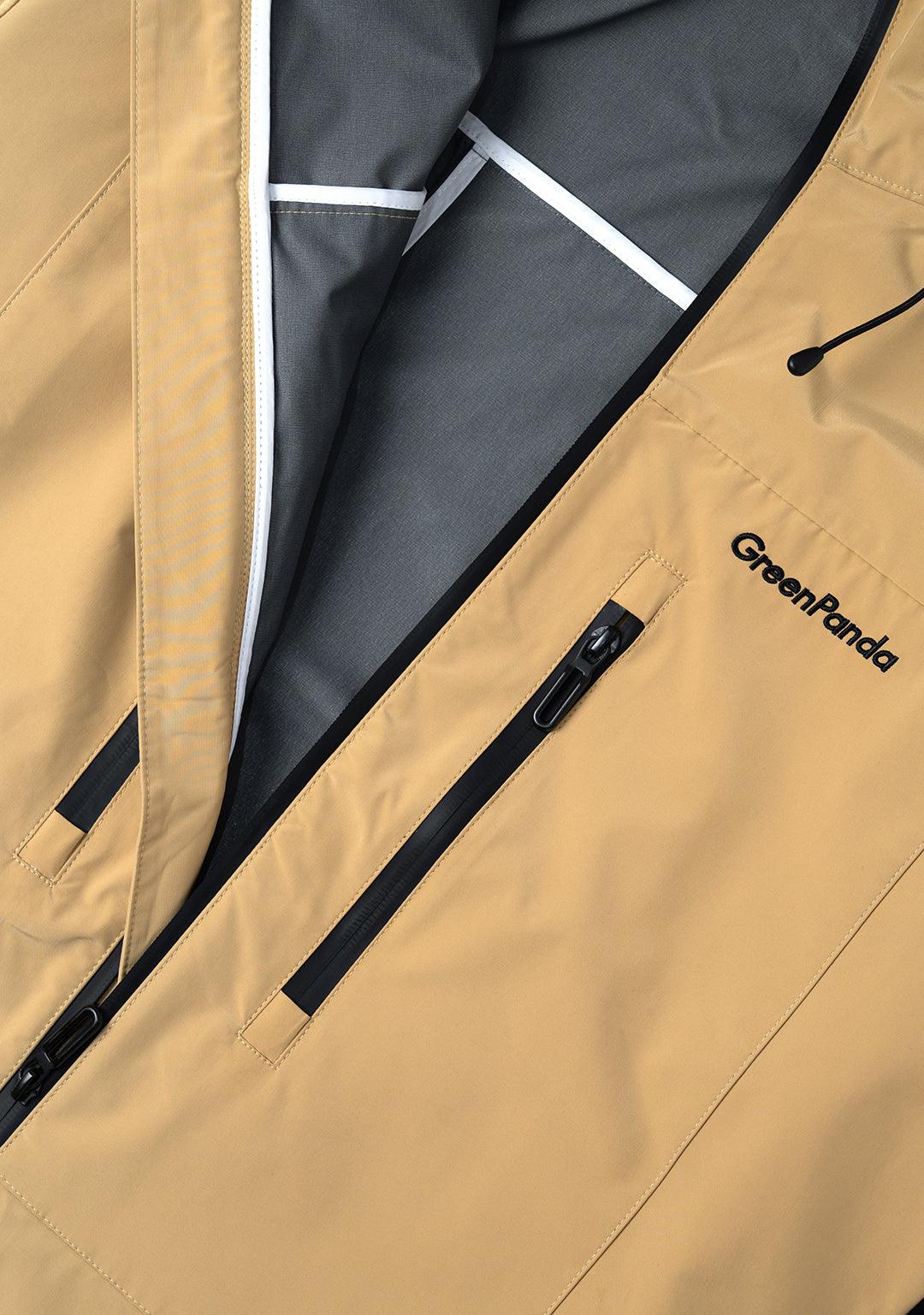 Outdoor Windproof Mountaineering Hard Shell Punching Jacket-Wheat Yellow - Greenpanda