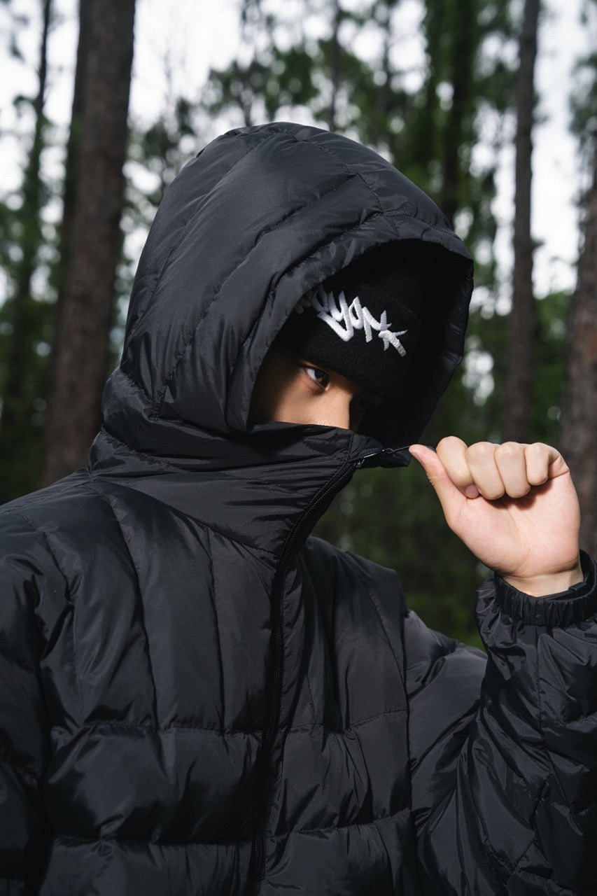 GreenPanda Hooded Pullover Down Jacket - Black