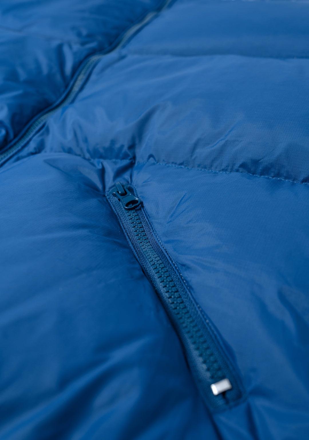 Basic Hooded Down Jacket - Blue - Greenpanda