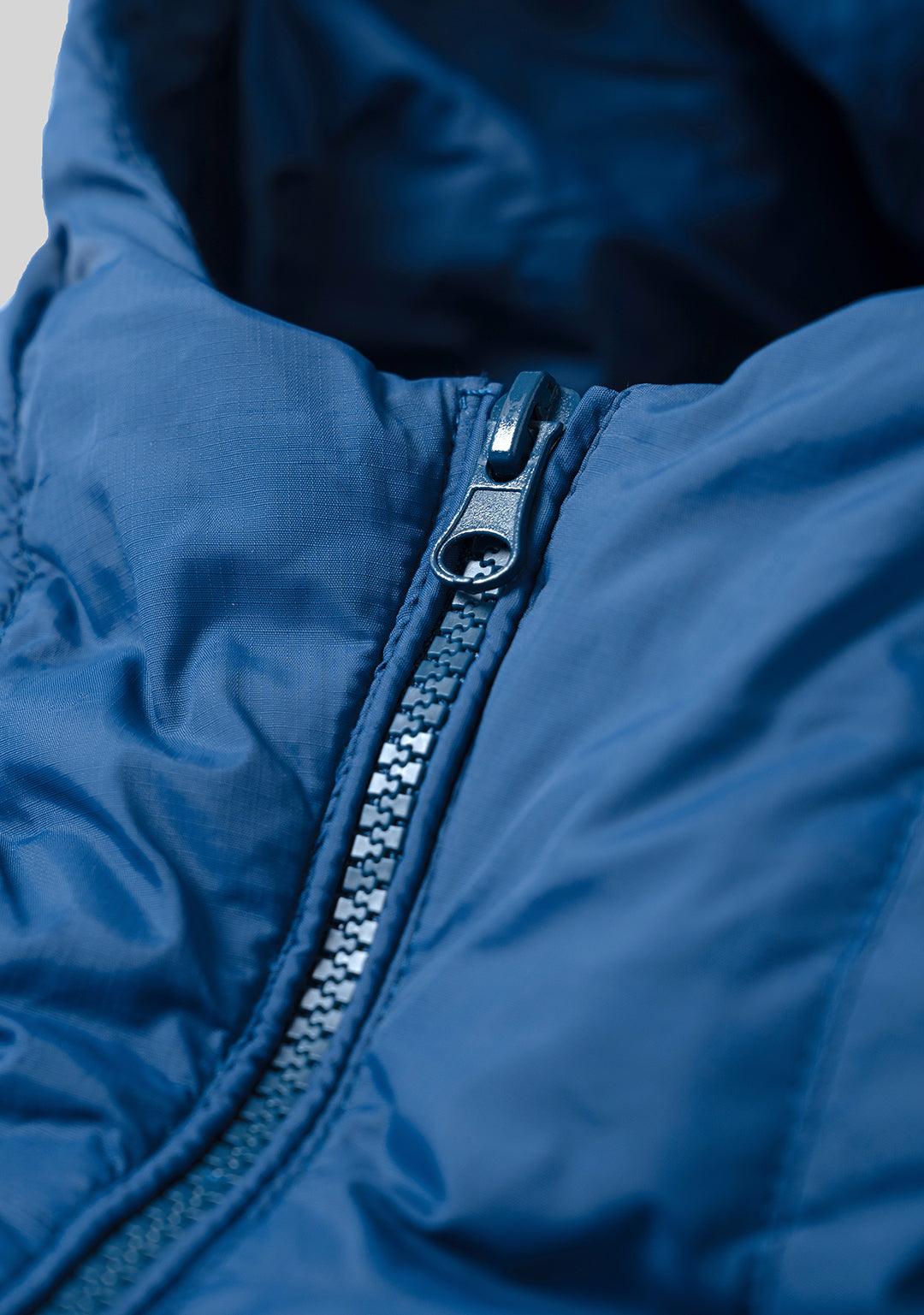 Basic Hooded Down Jacket - Blue - Greenpanda