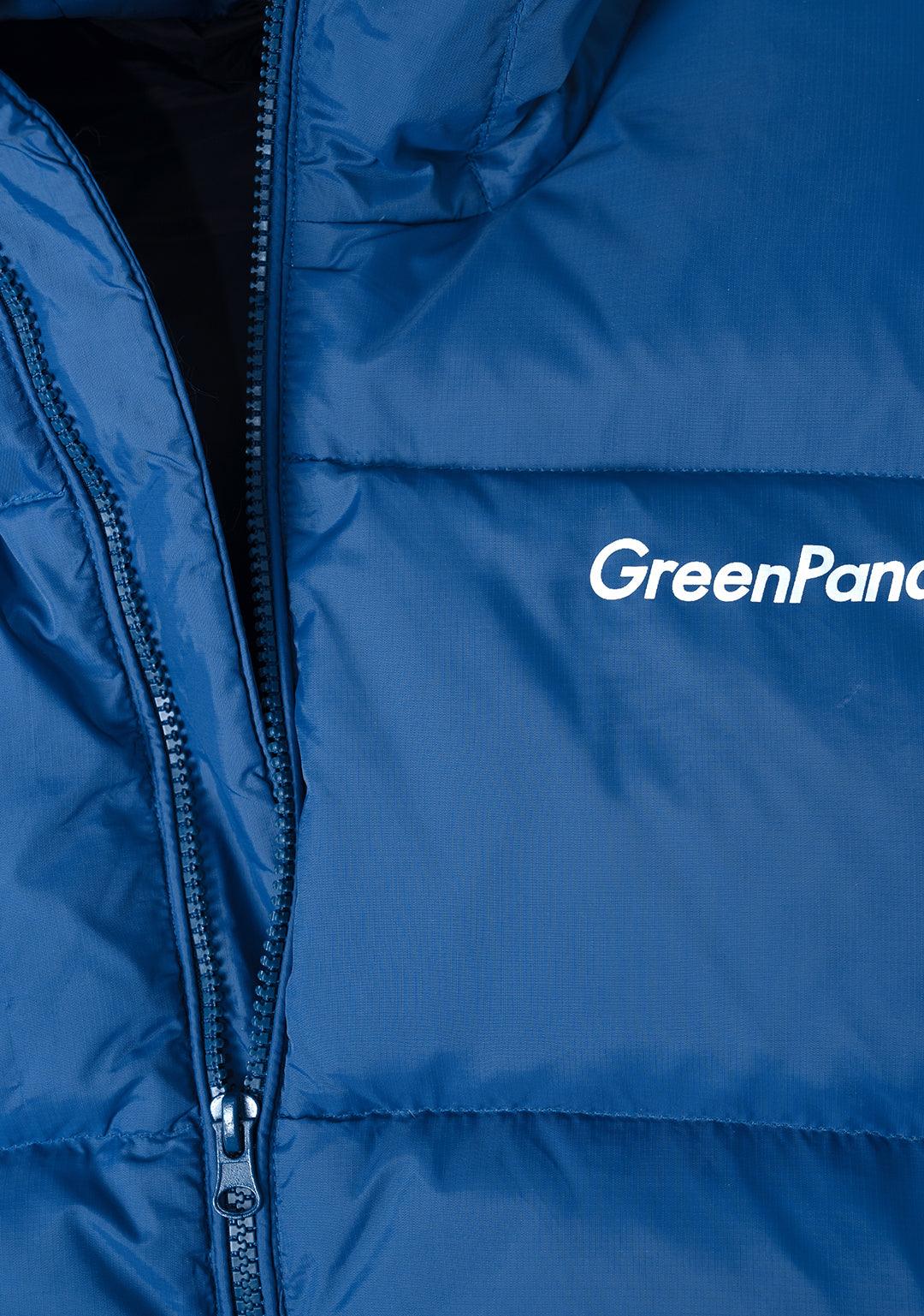 Basic Hooded Down Jacket - Blue - Greenpanda